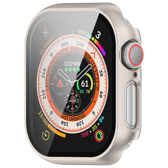 2w1 Etui + Szkło Hartowane do Apple Watch 7/8 41MM, Czarne