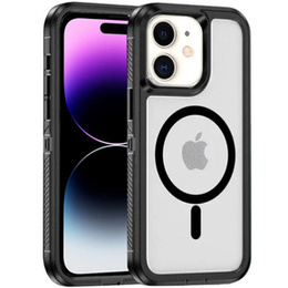 Puzdro s rámom pre iPhone 14 Pro, pre MagSafe, transparentné / čierne
