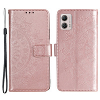 Klapkové puzdro pre Motorola Moto G53 5G, Mandala Flower, ružové rose gold