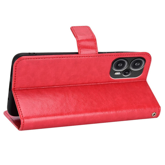 Klapkové puzdro pre Poco F5 5G, Crazy Horse Wallet, červené