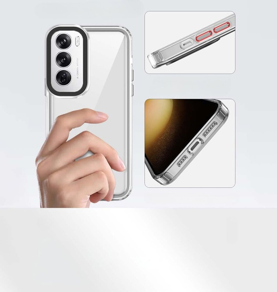 Obal na mobil pre Oppo Reno 12 Pro, Fusion Hybrid, priehľadné