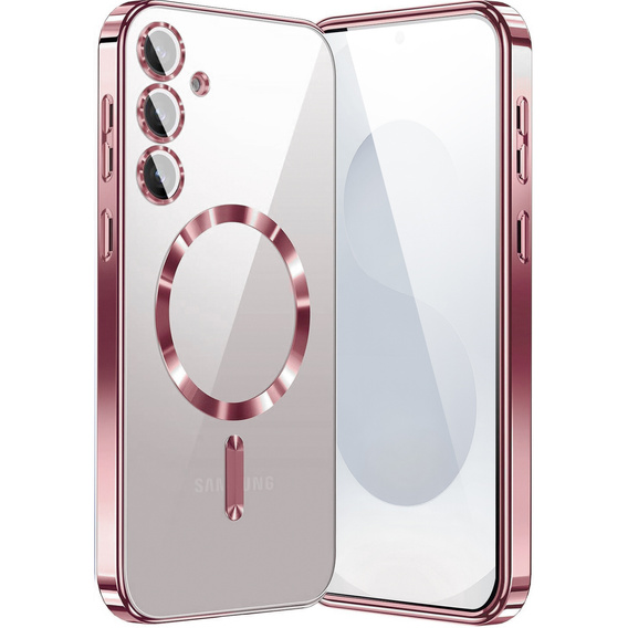 Puzdro pre Samsung Galaxy S25+ Plus, Electro MagSafe, ružové rose gold + sklo na displej