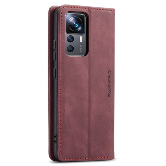 CASEME puzdro pre Xiaomi 12T / 12T Pro, Leather Wallet Case, červené