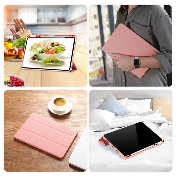 Puzdro pre Samsung Galaxy Tab S9+ 12.4", Dux Ducis Domo, ružové rose gold