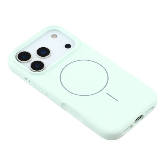 Silikónové puzdro pre iPhone 17 Pro, pre MagSafe, proti nárazom, zelené