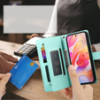 Klapkové puzdro pre Samsung Galaxy A56 5G, Wallet Zipper Pocket, zelený