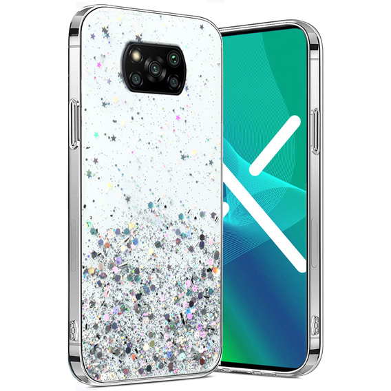 Obal na mobil pre Xiaomi POCO X3 / X3 NFC, Glittery, priehľadné
