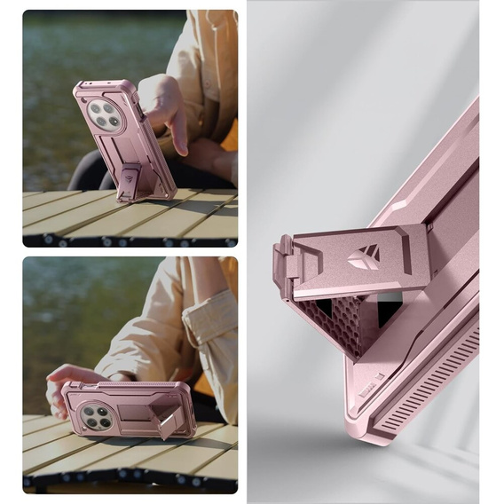 Obrnené puzdro pre OnePlus 12, Dexnor Full Body (Two Frames), ružové