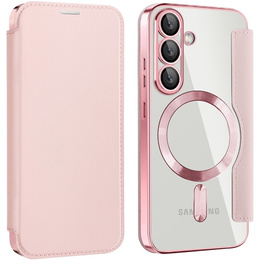 Klapkové puzdro pre Samsung Galaxy S25+ Plus, RFID Wallet MagSafe CamShield, ružové
