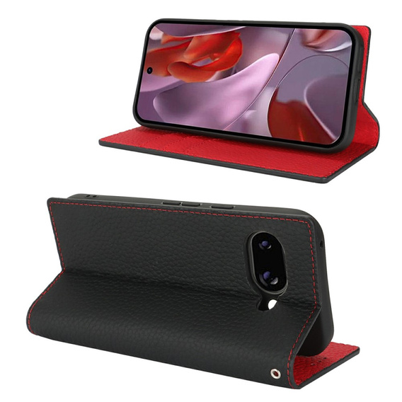 Klapkové puzdro pre Google Pixel 9A, Litchi Skin Grain, čierne