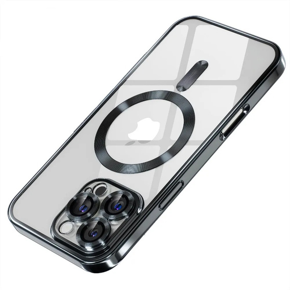 Puzdro pre iPhone 15 Pro Max, Electro MagSafe, čierne + sklo na displej