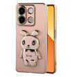 Puzdro pre Xiaomi Redmi Note 13 5G, Rabbit, ružové + tvrdené sklo 9H