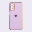 Obal na mobil pre Samsung Galaxy A14 4G/5G, Electro heart, fialové