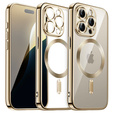 Puzdro pre iPhone 11 Pro Max, Electro MagSafe, zlaté + sklo na displej