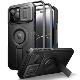 Obrnené puzdro pre iPhone 14 Pro Max, Dexnor CamProtect MagSafe, čierne (dva rámčeky)