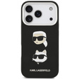 Karl Lagerfeld Grained Karl & Choupette Heads Pins & Logo Case pre iPhone 17 Pro