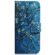 Klapkové puzdro pre Oppo A17, Wallet flowers, modré