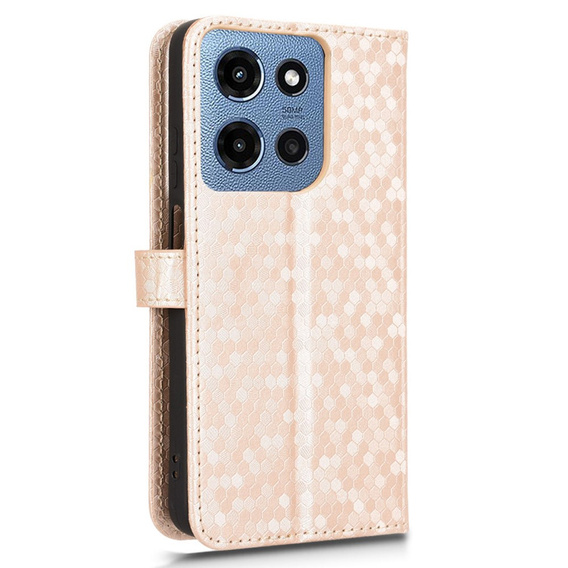 Flipové puzdro pre Motorola Moto G86 Power 5G, Wallet Rhombus, zlaté