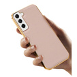 Obal na mobil pre Samsung Galaxy S21, Cowhide Leather, ružové