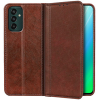 Obal na mobil pre Samsung Galaxy M13 4G, Wallet Litchi Leather, hnedé