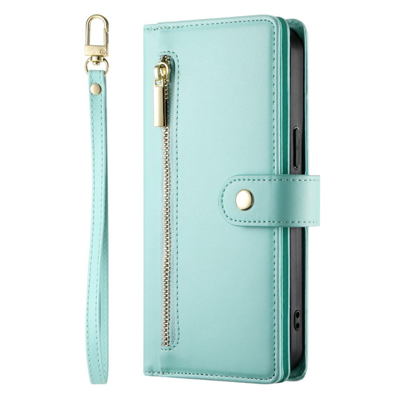 Klapkové puzdro pre Samsung Galaxy S25 Edge, Wallet Zipper Pocket, mätové