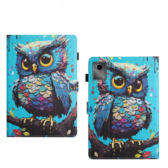 Puzdro pre Lenovo Tab M11, s chlopňou, owl