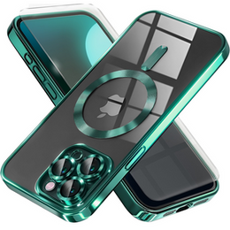 Puzdro pre iPhone 16 Pro Max, Electro MagSafe, zelený + sklo na displej