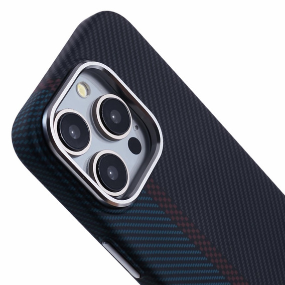 Puzdro pre iPhone 14 Pro, Carbon Fiber MagSafe, čierna / modrá