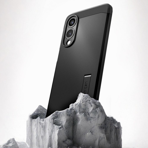 Puzdro Spigen pre Samsung Galaxy S25 Edge, Tough Armor Mag MagSafe, čierne + tvrdené sklo 9H