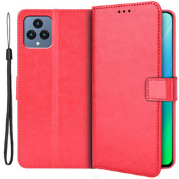 Klapkové puzdro pre T Phone 5G, Crazy Horse Wallet, červené