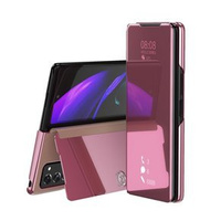 Obal na mobil pre Samsung Galaxy Z Fold 2 5G, Clear View, ružové rose gold