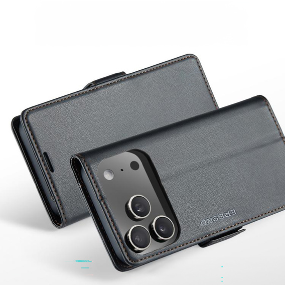 Lesklé peňaženkové puzdro Litchi pre iPhone 17 Pro Max