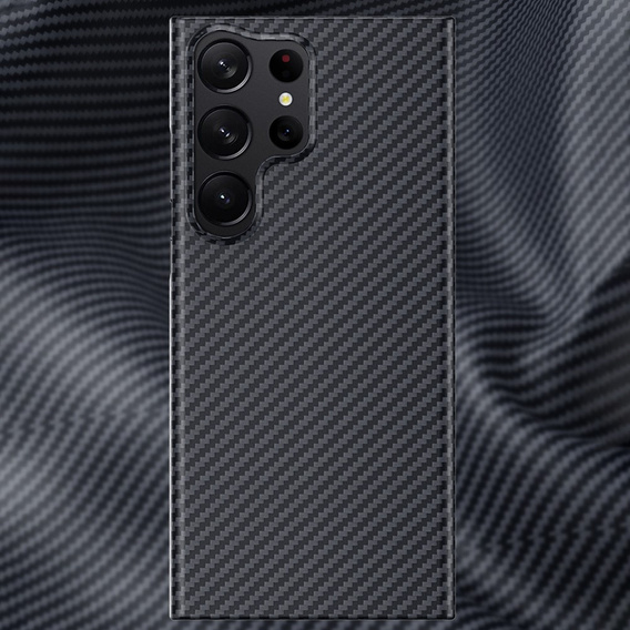 Puzdro pre Samsung Galaxy S23 Ultra, Aramid Fiber Cover, čierne