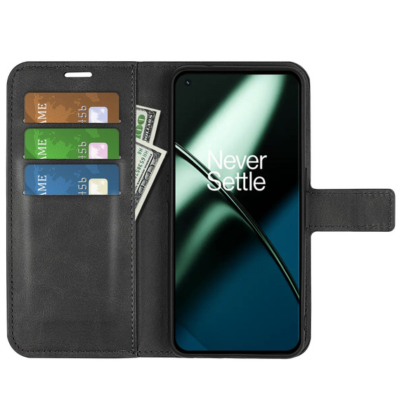 Klapkové puzdro pre OnePlus 11 5G, Wallet Case, čierne