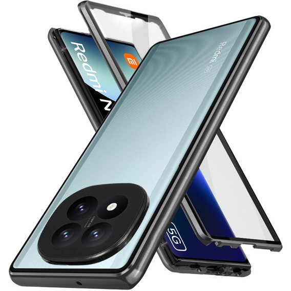Puzdro pre Xiaomi Redmi Note 14 Pro, Magnetic Dual Glass, čierne