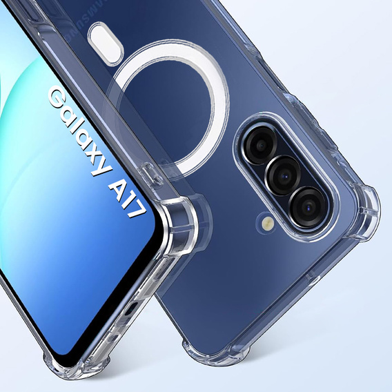 Puzdro pre Samsung Galaxy A17 5G, pre MagSafe, vystužené, priehľadné