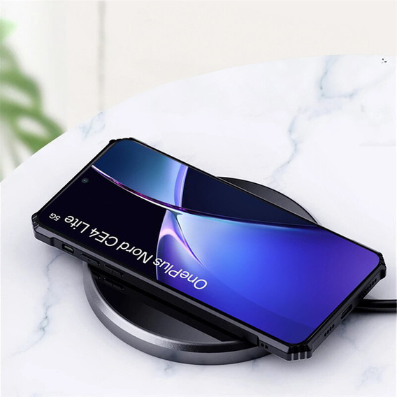 Puzdro pre OnePlus Nord CE4 Lite, s magnetickým štítkom, transparentné / čierne