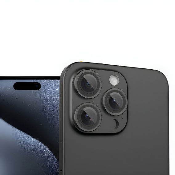 2x ERBORD OPTIK Pro tvrdené sklo pre fotoaparát iPhone 16 Pro / 16 Pro Max, čierne