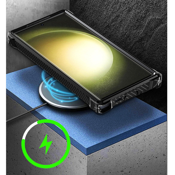 Obal na mobil pre Samsung Galaxy S23 Ultra, Heavy Duty Ring Belt Clip, čierne