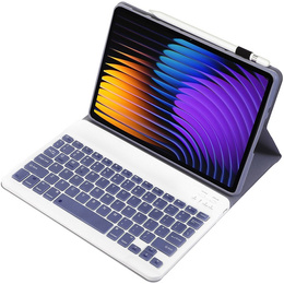 Puzdro s bluetooth klávesnicou pre Xiaomi Pad 7 / 7 Pro, fialové