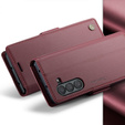 CASEME flipové puzdro pre Samsung Galaxy Z Fold6 5G, Litchi Wallet, červené
