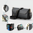 Puzdro CASEME pre iPhone16e, RFID Leather Wallet, s popruhom cez rameno, čierne
