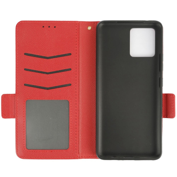 Klapkové puzdro pre Motorola Moto G72, Wallet Thin Magnet, červené