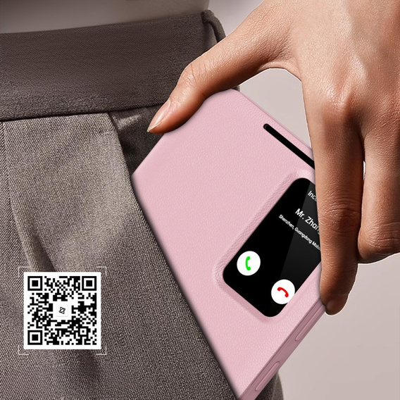 Flipové puzdro pre Samsung Galaxy S24 FE, Smart View Wallet, ružové