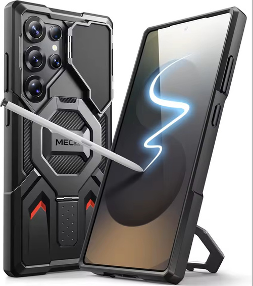 Puzdro pre Samsung Galaxy S25 Ultra, Tongate MECH MagSafe Series, čierne + 9H tvrdené sklo