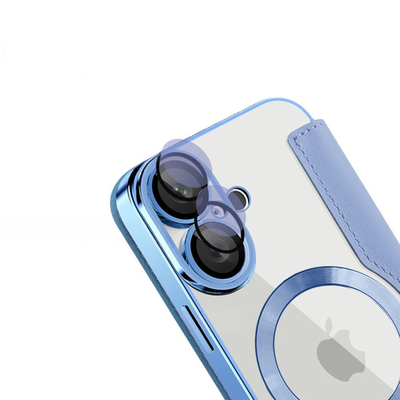 Klapkové puzdro pre iPhone 16, RFID Wallet MagSafe CamShield, modré