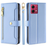 Klapkové puzdro pre Motorola Moto G84 5G, Wallet Zipper Pocket, modré