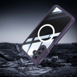 Puzdro pre Samsung Galaxy A16, Shockproof, so sklom, pre MagSafe, fialové