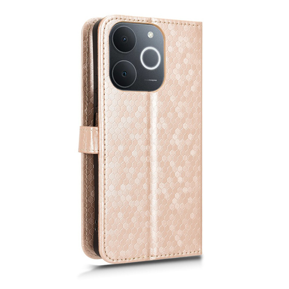 Flipové puzdro pre Realme Note 70T 4G, Wallet Rhombus, zlaté