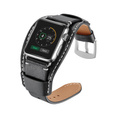 Kožený remienok pre Apple Watch 1/2/3/4/5/6/7/8/SE/Ultra 42/44/45/49 mm, čierny